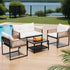 Gardeon 4 Seater Outdoor Sofa Set 4PCS Table Chair Set Garden Patio Furniture - Outdoorium