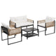 Gardeon 4 Seater Outdoor Sofa Set 4PCS Table Chair Set Garden Patio Furniture | Outdoorium