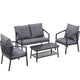 Gardeon 4 Seater Outdoor Sofa Set 4PCS Table Chair Setting Patio Furniture | Outdoorium