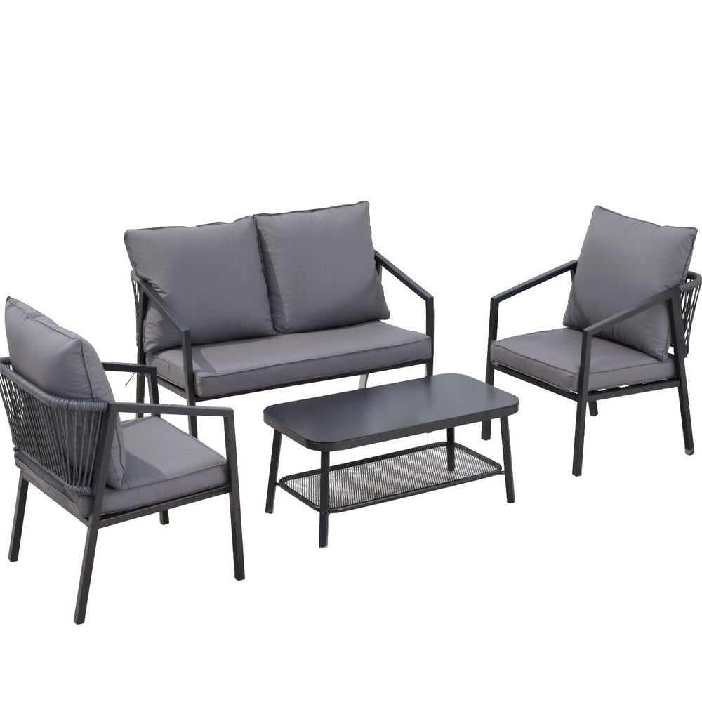 Gardeon 4 Seater Outdoor Sofa Set 4PCS Table Chair Setting Patio Furniture - Outdoorium