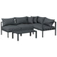 Gardeon 4 Seater Outdoor Sofa Set Aluminium Patio Furniture Setting 4PC Charcoal | Outdoorium
