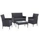 Gardeon 4 Seater Outdoor Sofa Set Wicker Setting Table Chair Furniture Dark Grey | Outdoorium
