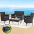 Gardeon 4 Seater Outdoor Sofa Set with Storage Cover Wicker Table Chair DarkGrey | Outdoorium