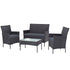 Gardeon 4 Seater Outdoor Sofa Set with Storage Cover Wicker Table Chair DarkGrey | Outdoorium