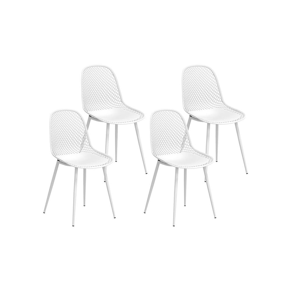 Gardeon 4PC Outdoor Dining Chairs PP Lounge Chair Patio Garden Furniture White - Outdoorium