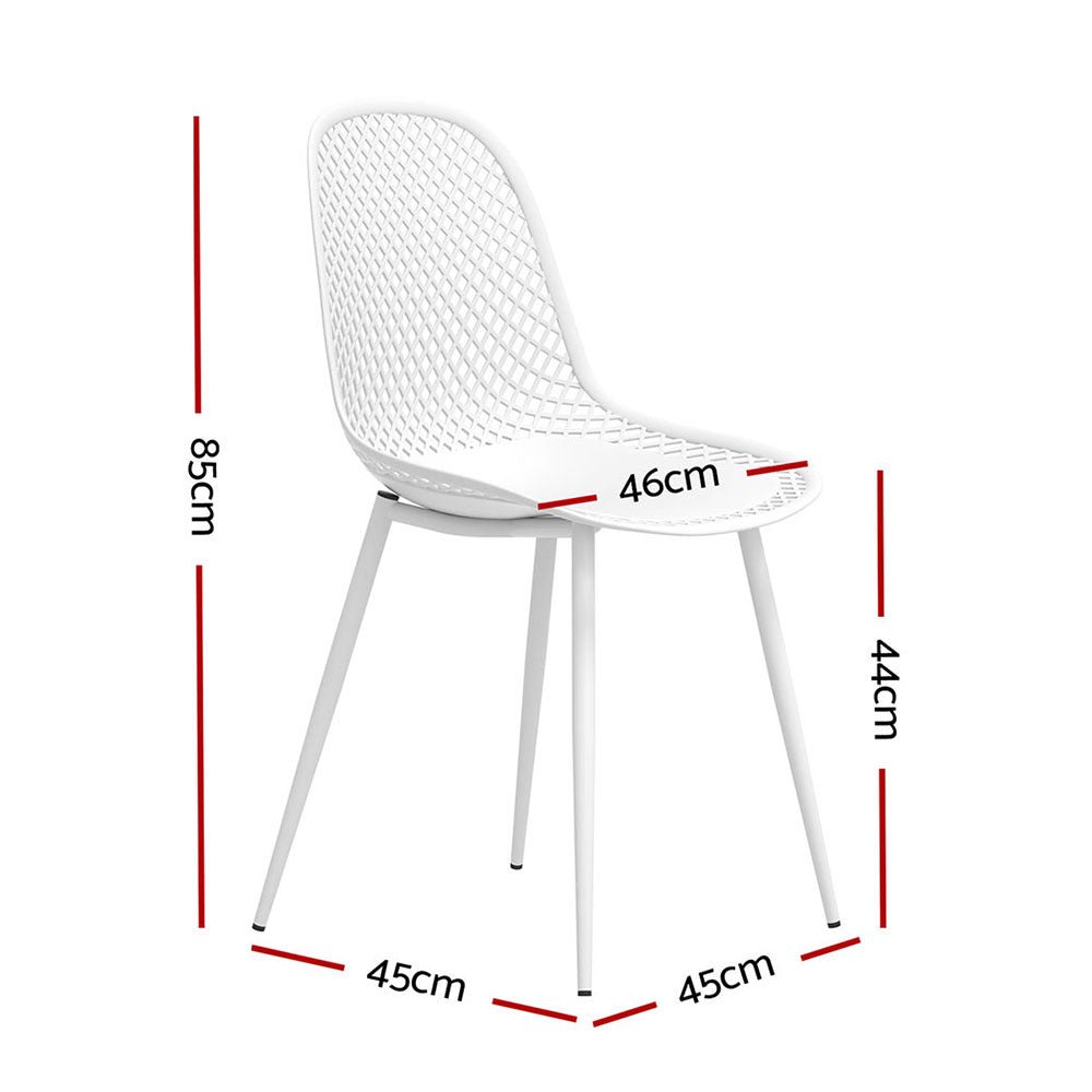 Gardeon 4PC Outdoor Dining Chairs PP Lounge Chair Patio Garden Furniture White - Outdoorium