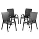 Gardeon 4PC Outdoor Dining Chairs Stackable Lounge Chair Patio Furniture Black | Outdoorium