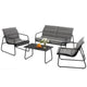 Gardeon 4PCS Outdoor Sofa Set Table and Chairs Cushion textilene Patio Furniture | Outdoorium