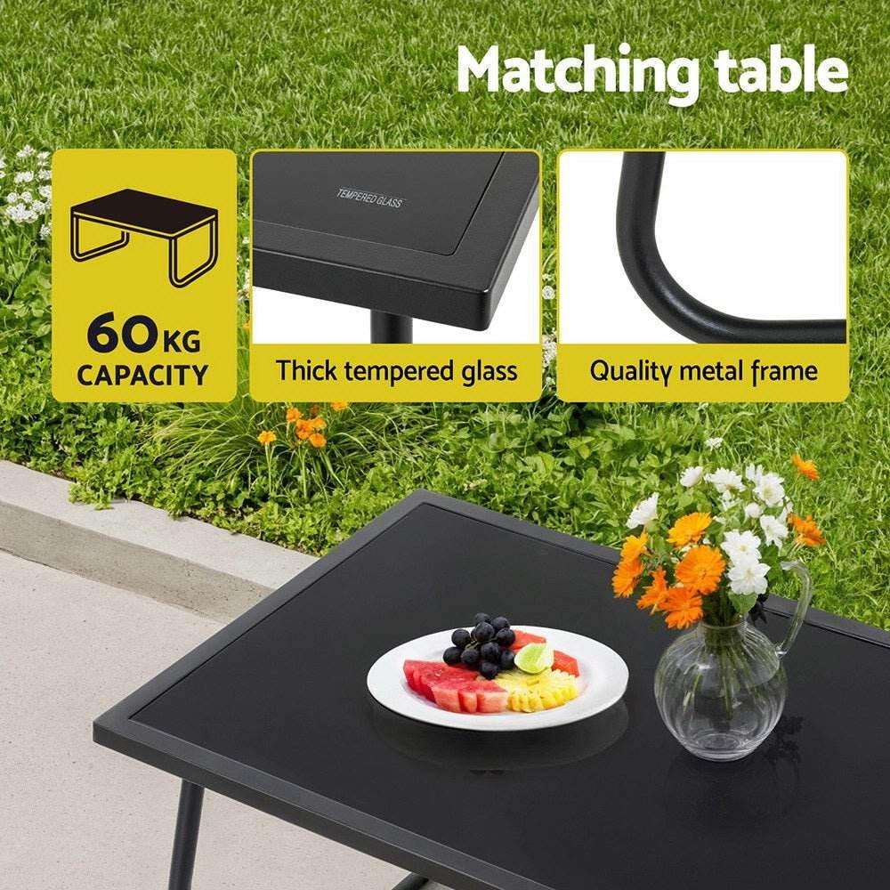 Gardeon 4PCS Outdoor Sofa Set Table and Chairs Cushion textilene Patio Furniture | Furniture > Outdoor > Outdoor Sofas & Lounge Sets