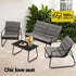 Gardeon 4PCS Outdoor Sofa Set Table and Chairs Cushion textilene Patio Furniture | Outdoorium