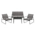 Gardeon 4PCS Outdoor Sofa Set Table and Chairs Cushion textilene Patio Furniture | Outdoorium