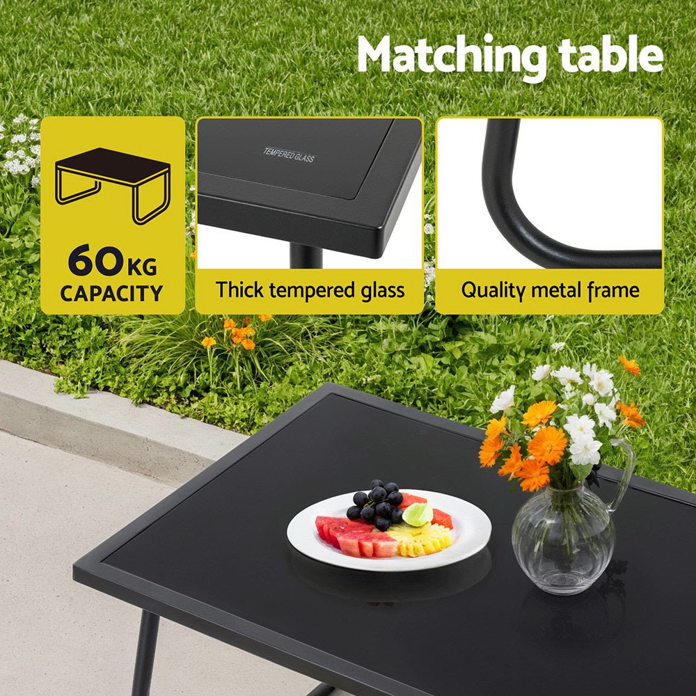 Gardeon 4PCS Outdoor Sofa Set Table and Chairs Cushion textilene Patio Furniture | Outdoorium