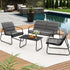 Gardeon 4PCS Outdoor Sofa Set Table and Chairs Cushion textilene Patio Furniture | Outdoorium