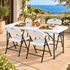 Gardeon 5-Piece Folding Outdoor Dining Set 120cm - White