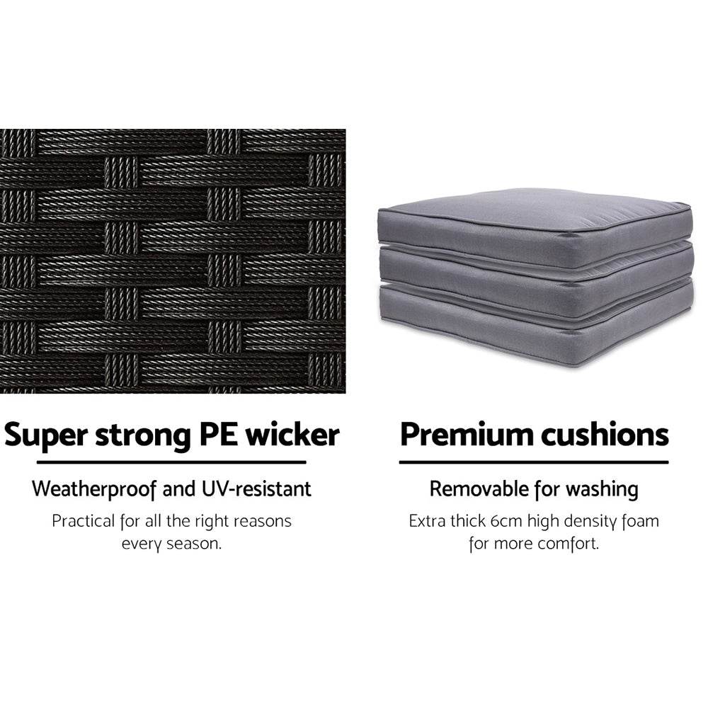 Gardeon 5 - Piece Outdoor Bar Set Dining Table Stools Wicker Patio Setting | Outdoorium