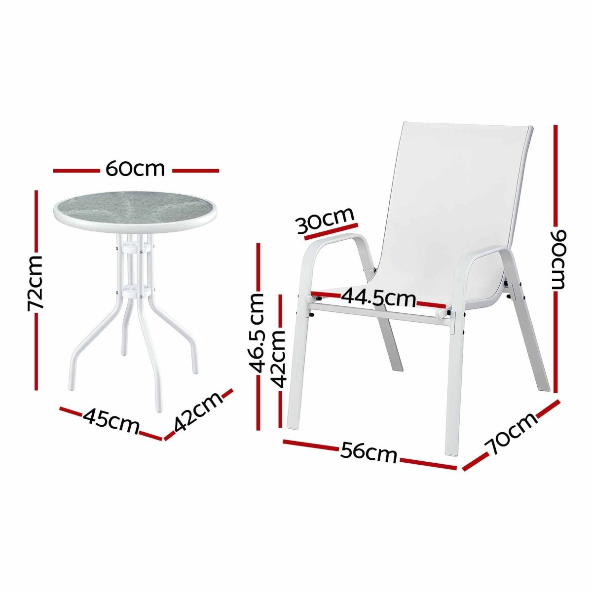 Gardeon 5-Piece Outdoor Bistro Set - White