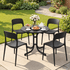 Gardeon 5-piece outdoor dining set in black