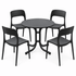 Gardeon black outdoor dining table and four chairs