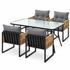 Gardeon 5-Piece Outdoor Dining Set with 120cm Table - Black – product gallery image 4