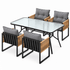 Gardeon outdoor dining setting with 120cm table, black - additional product image 2