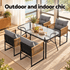 Gardeon 5-Piece Outdoor Dining Set with 140cm Table - Black – product gallery image 8