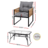 Gardeon outdoor dining setting with 140cm table, black - additional product image 3