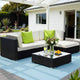 Gardeon 5-Piece Outdoor Sofa Set Wicker Couch Lounge Setting Cover | Furniture > Outdoor