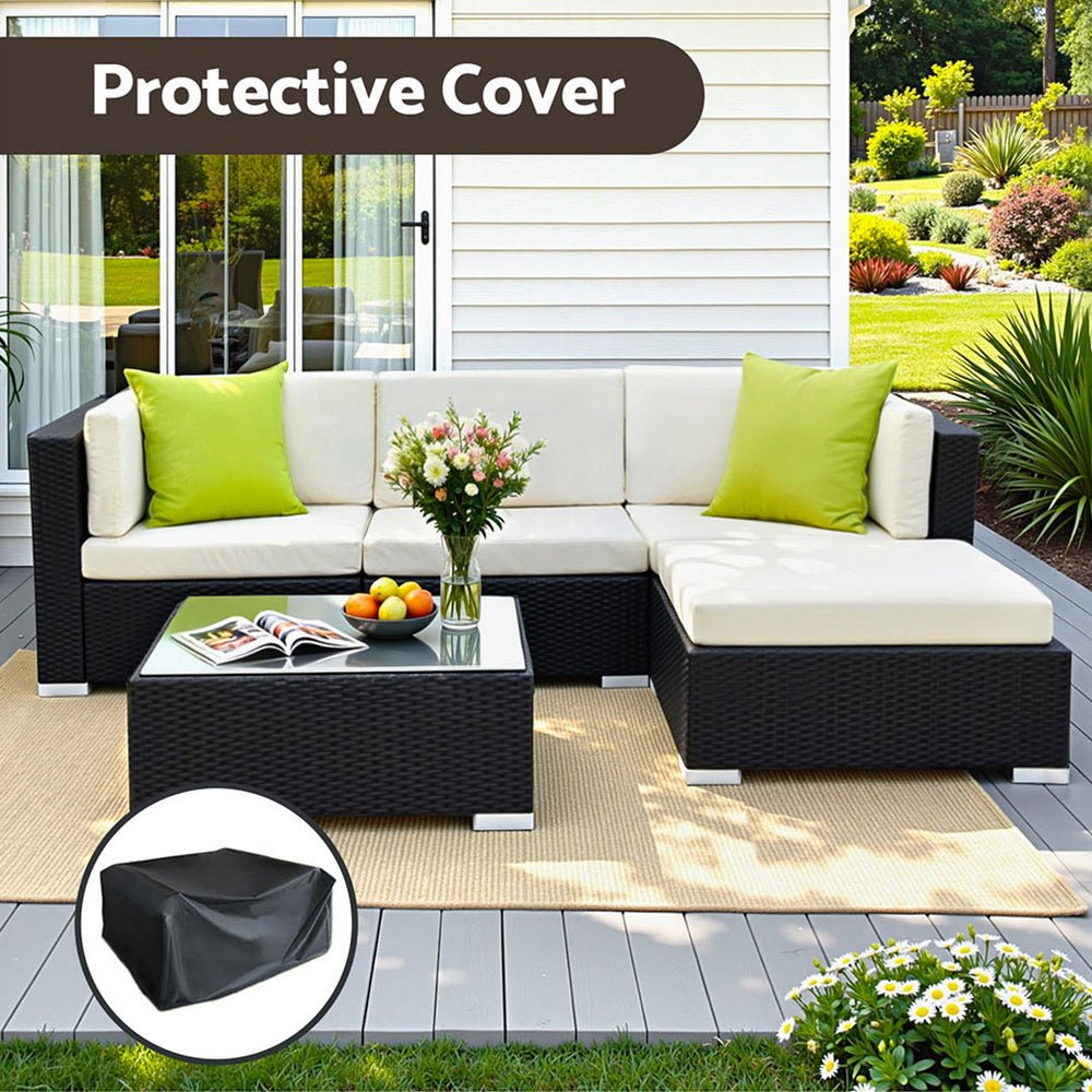 Gardeon 5-Piece Outdoor Sofa Set Wicker Couch Lounge Setting Cover | Furniture > Outdoor