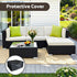 Gardeon 5-Piece Outdoor Sofa Set Wicker Couch Lounge Setting Cover | Furniture > Outdoor