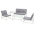 Gardeon 5-Piece Outdoor Sofa Set with Cushions – White & Grey – view 8