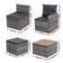 Gardeon 5 Pieces Outdoor Sofa Set 4-Seater Grey Rattan Patio Furniture Table and Chair Setting | Furniture > Outdoor > Outdoor Sofas & Lounge Sets