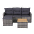 Gardeon 5 Pieces Outdoor Sofa Set 4 - Seater Grey Rattan Patio Furniture Table and Chair Setting | Furniture > Outdoor > Outdoor Sofas & Lounge Sets