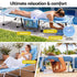 Gardeon 5-position folding sun lounger blue - image 4