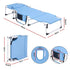 Gardeon 5-position folding sun lounger blue - image 2