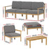 Gardeon 5 - Seater Outdoor Sofa Set Wooden Lounge Setting 6PCS | Outdoorium