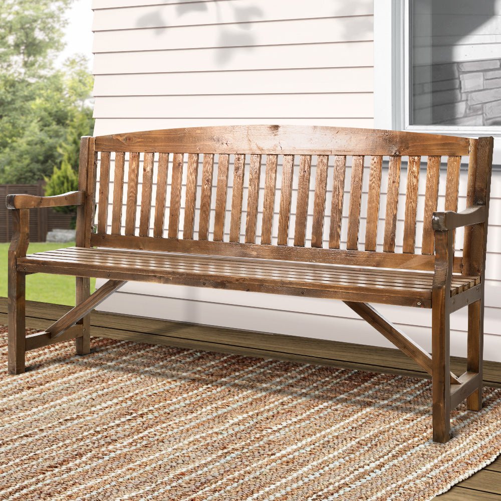 Outdoor Furniture Wooden Garden Bench 3 Seat Outdoorium