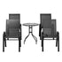 Gardeon 5PC Bistro Set Outdoor Table and Chairs Stackable Outdoor Furniture Black - Outdoorium