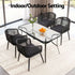 Gardeon 5PC Outdoor Dining Set Table and Chairs Garden Patio Furniture Bistro Set Black | Furniture > Outdoor > Outdoor Dining Sets