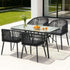 Gardeon 5PC Outdoor Dining Set Table and Chairs Garden Patio Furniture Bistro Set Black | Furniture > Outdoor > Outdoor Dining Sets