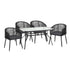 Gardeon 5PC Outdoor Dining Set Table and Chairs Garden Patio Furniture Bistro Set Black | Furniture > Outdoor > Outdoor Dining Sets