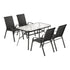 Gardeon 5PC Outdoor Dining Set Table and Chairs Patio Furniture Bistro Set Garden Black | Outdoorium