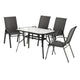 Gardeon 5PC Outdoor Dining Set Table and Chairs Patio Furniture Bistro Set Garden Black | Outdoorium