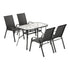 Gardeon 5PC Outdoor Dining Set Table and Chairs Patio Furniture Bistro Set Garden Black | Outdoorium