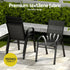 Gardeon 5PC Outdoor Dining Set Table and Chairs Patio Furniture Bistro Set Garden Black | Outdoorium