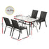 Gardeon 5PC Outdoor Dining Set Table and Chairs Patio Furniture Bistro Set Garden Black | Outdoorium