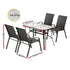 Gardeon 5PC Outdoor Dining Set Table and Chairs Patio Furniture Bistro Set Garden Black | Outdoorium