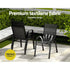 Gardeon 5PC Outdoor Dining Set Table and Chairs Patio Furniture Bistro Set Garden Black | Outdoorium