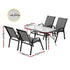Gardeon 5PC Outdoor Dining Set Table and Chairs Patio Furniture Bistro Set Garden Grey | Outdoorium