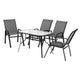 Gardeon 5PC Outdoor Dining Set Table and Chairs Patio Furniture Bistro Set Garden Grey | Outdoorium