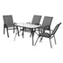 Gardeon 5PC Outdoor Dining Set Table and Chairs Patio Furniture Bistro Set Garden Grey | Outdoorium